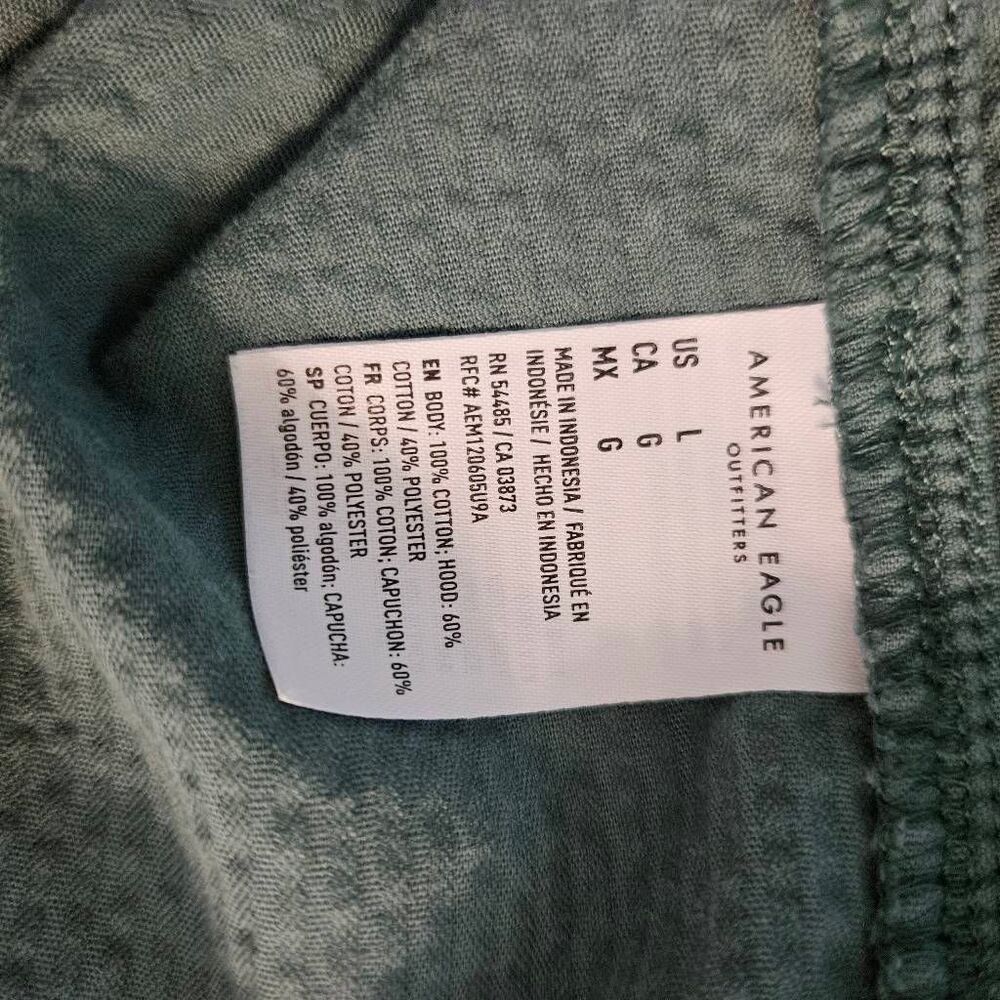 American Eagle green hooded corduroy cropped shacket, cabincore. L, #1001 - Picture 4 of 5